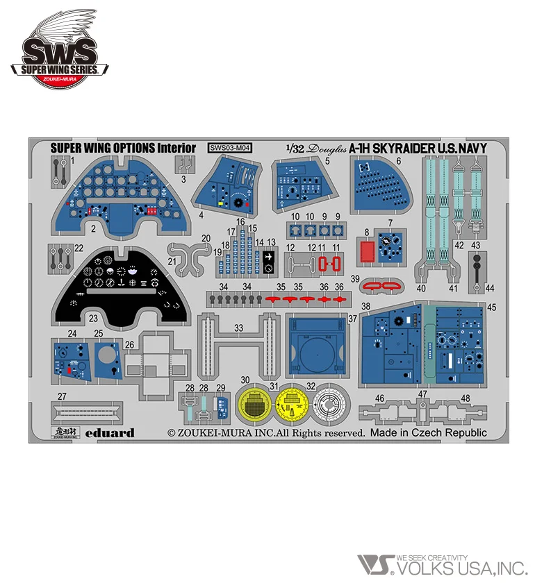 1/32 SWOP Skyraider A-1H Photo-Etched Interior Set