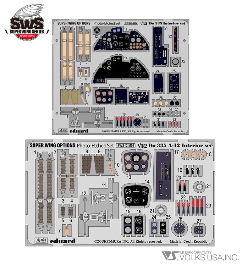 1/32 SWOP Do335 A-0/A-12 Interior Set #SWS12-M01