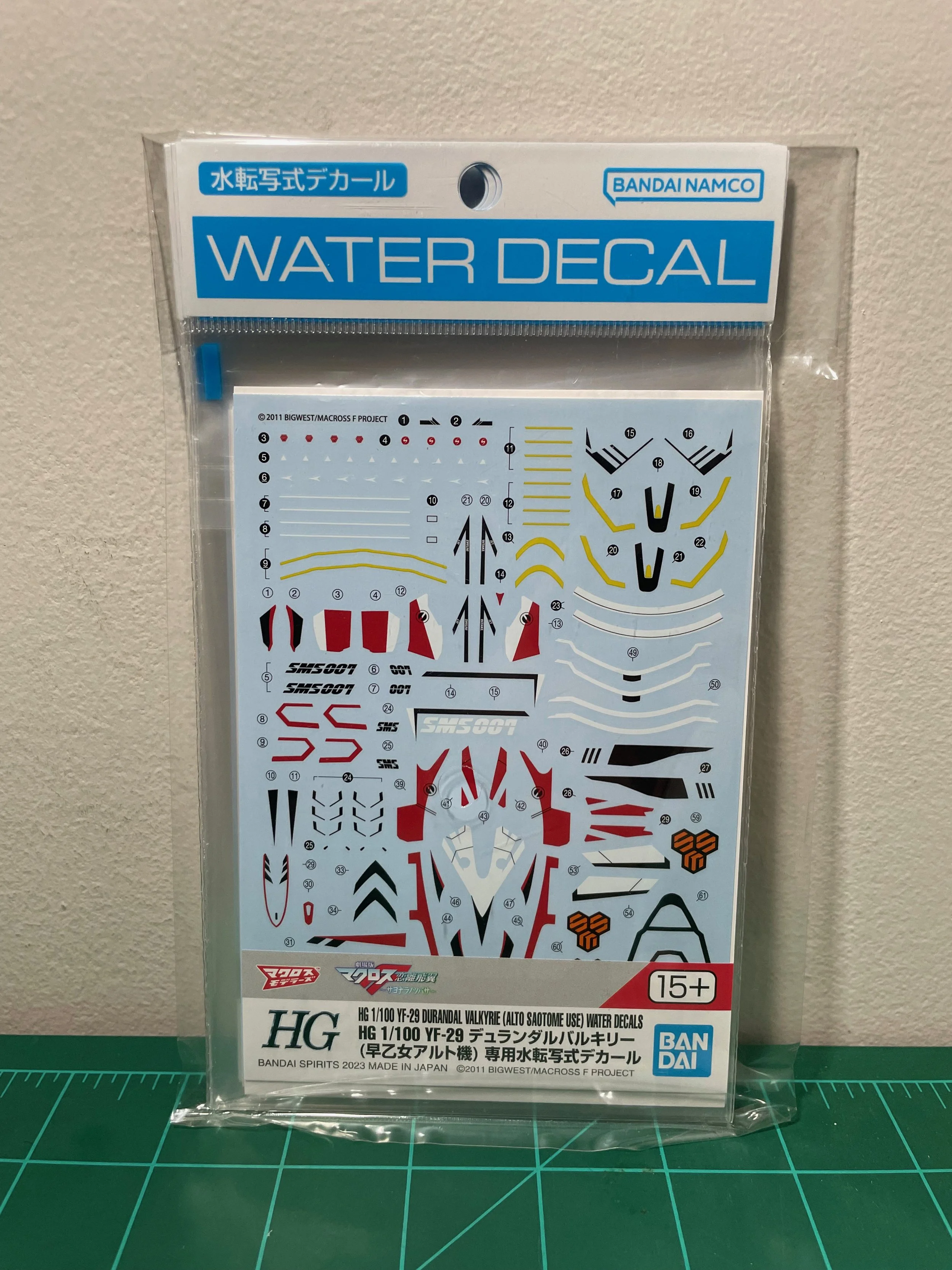 1/100 YF-29 Durandal Valkyrie (Alto Saotome Use) Water Decals "Macross Frontier"