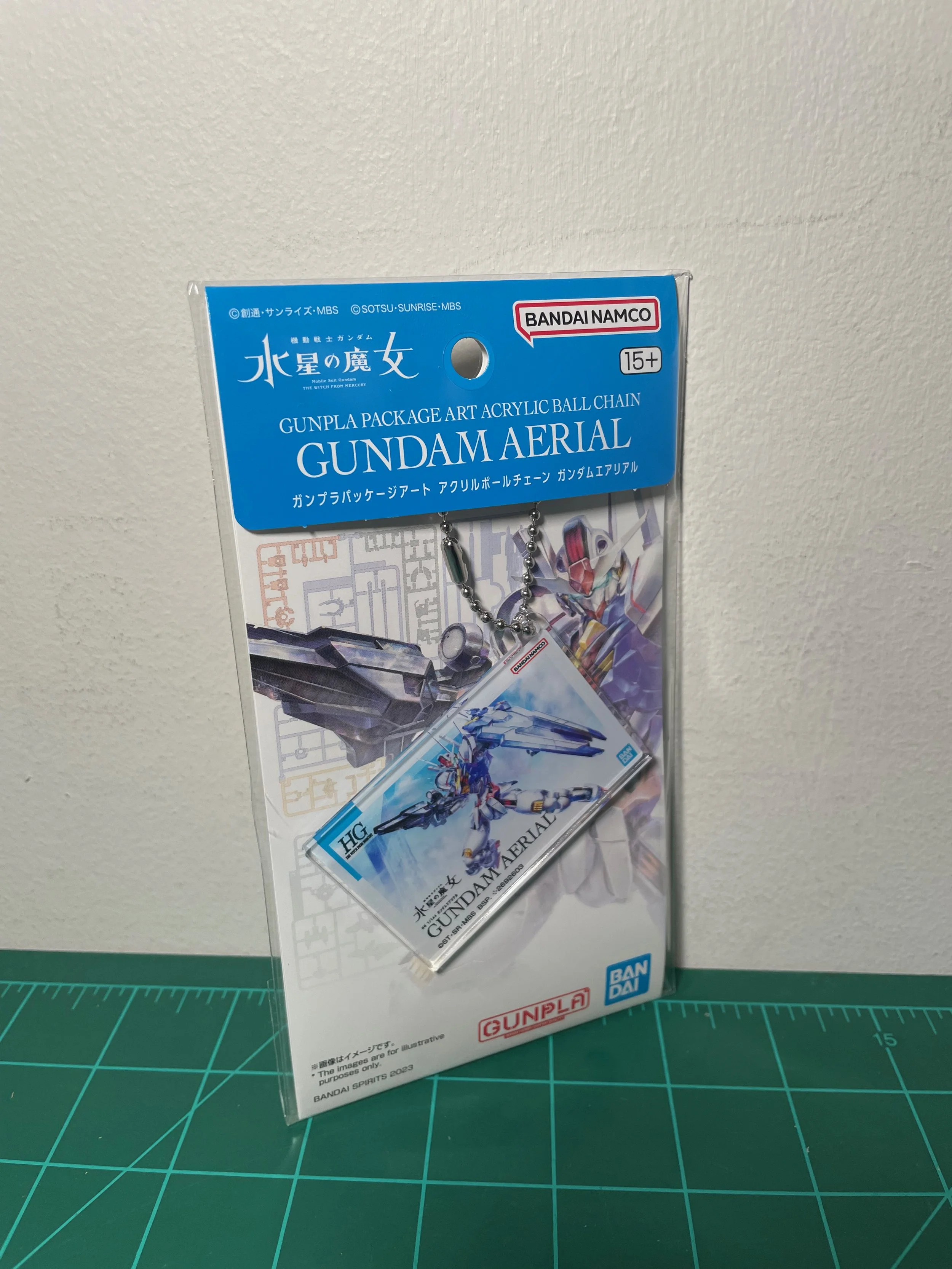 Bandai Spirits Gunpla Package Art Acrylic Ball Chain "Mobile Suit Gundam: The Witch from Mercury" Gundam Aerial