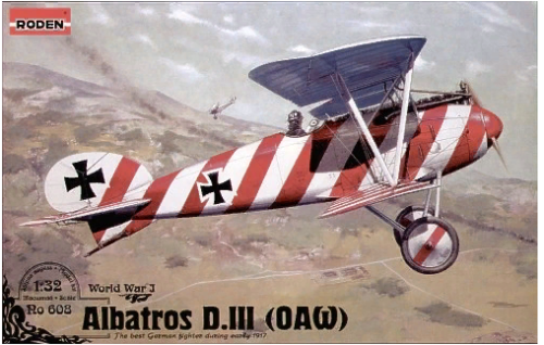 1:32 Roden Albatros D.III OAW WW1 German Biplane Fighter #608