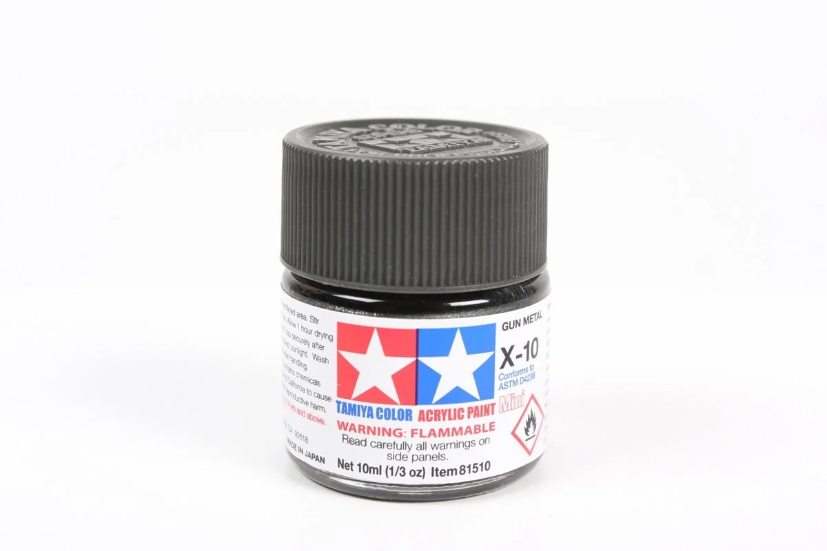Tamiya 10ml-1/3oz Acrylic Mini X-10 Gun Metal #81510