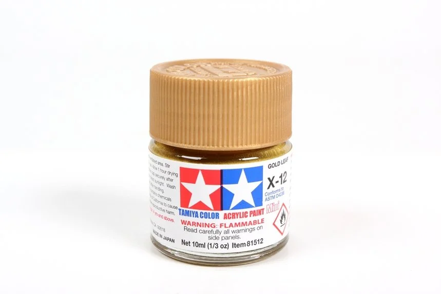 Tamiya 10ml-1/3oz Acrylic Mini X12 Gold Leaf #81512