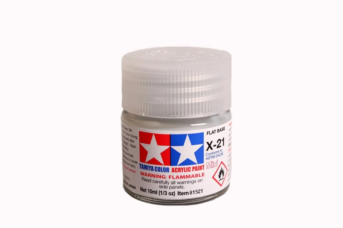 Tamiya 10ml-1/3oz Acrylic Mini X-21 Flat Base #81521