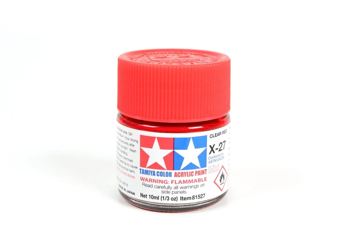 Tamiya 10ml-1/3oz Acrylic Mini X-27 Clear Red #81527
