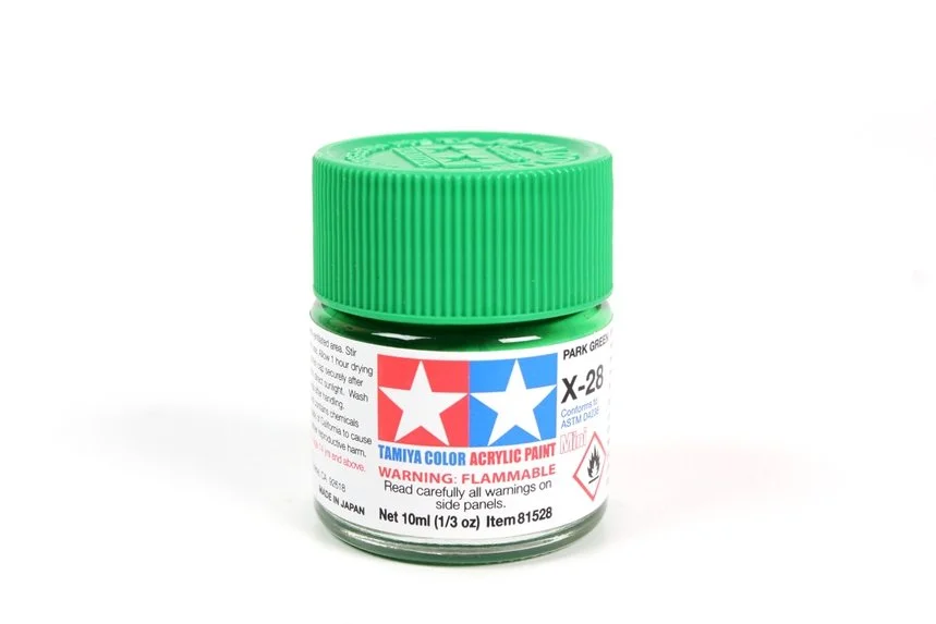 Tamiya 10ml-1/3oz Acrylic Mini X-28 Park Green #81528