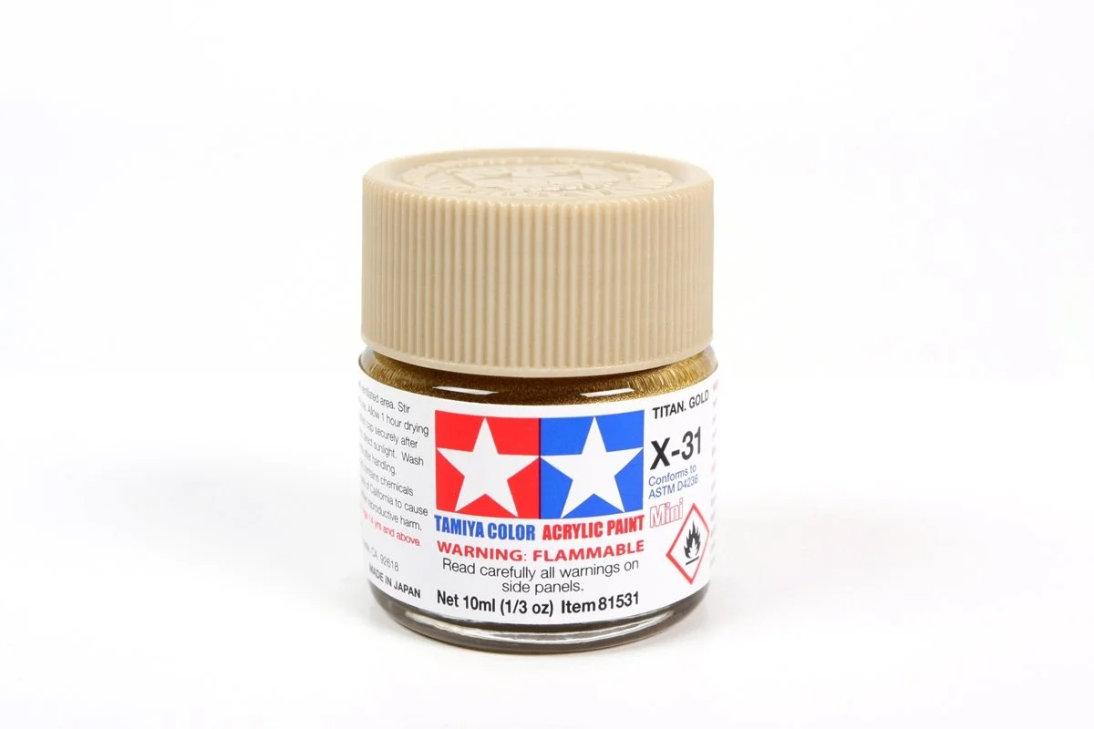 Tamiya 10ml-1/3oz Acrylic Mini X-31 Titanium Gold #81531