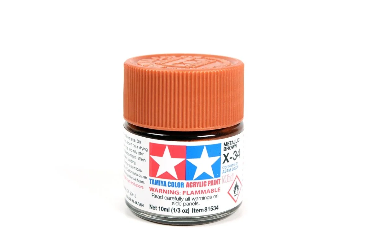 Tamiya 10ml-1/3oz Acrylic Mini X-34 Metallic Brown #81534
