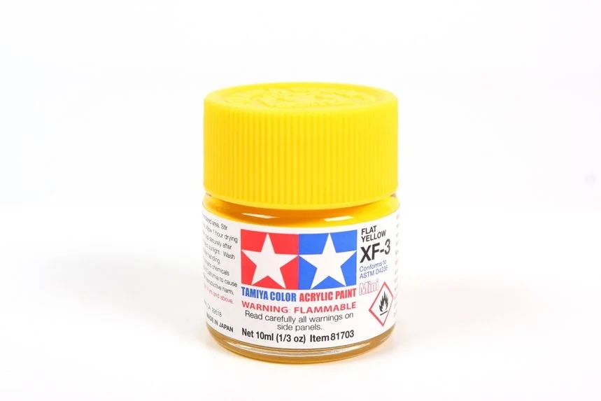 Tamiya 10ml-1/3oz Acrylic Mini XF-3 Flat Yellow #81703