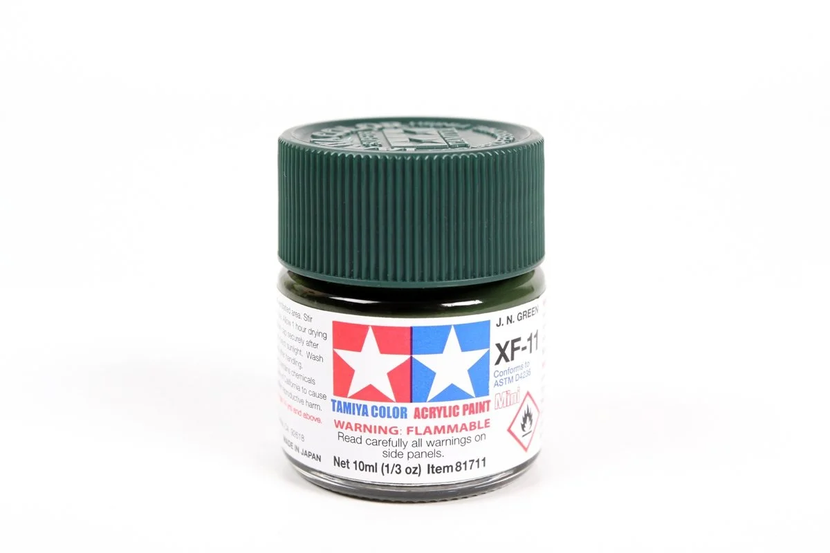 Tamiya 10ml-1/3oz Acrylic Mini  XF-11 J.N. Green #81711