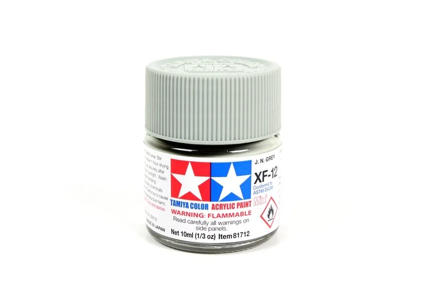 Tamiya 10ml-1/3oz Acrylic Mini XF-12 Matte J.N. Gray #81712