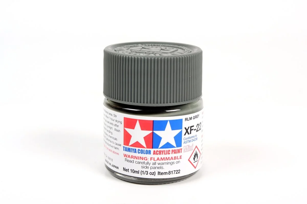 Tamiya 10ml-1/3oz Acrylic Mini XF-22 RLM Grey #81722