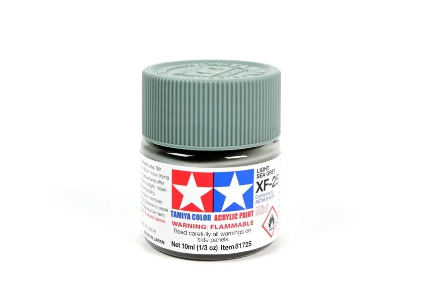 Tamiya 10ml-1/3oz Acrylic Mini XF-25 Matte Light Sea Gray #81725