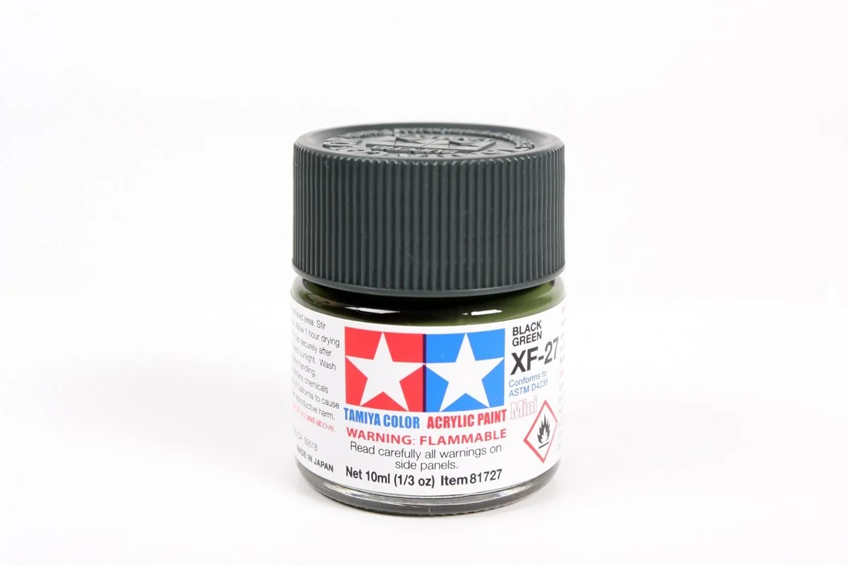 Tamiya 10ml-1/3oz Acrylic Mini  XF-27 Black Green #81727
