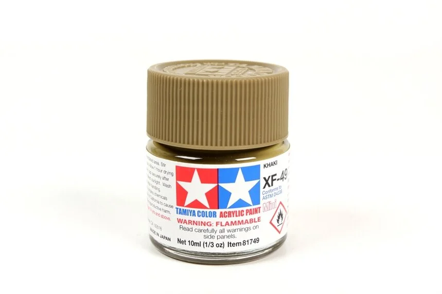 Tamiya 10ml-1/3oz Acrylic Mini XF-49 Matte Khaki #81749