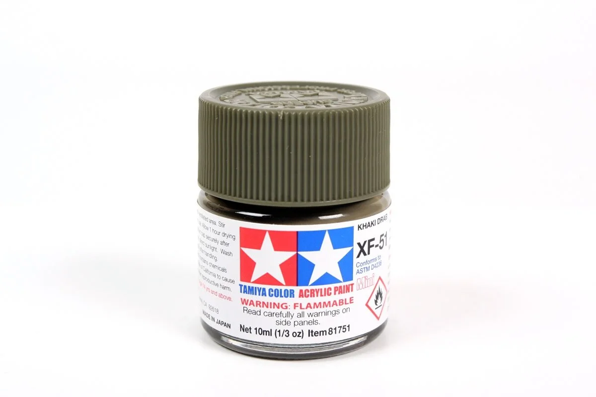 Tamiya 10ml-1/3oz Acrylic Mini XF-51 Khaki Drab #81751