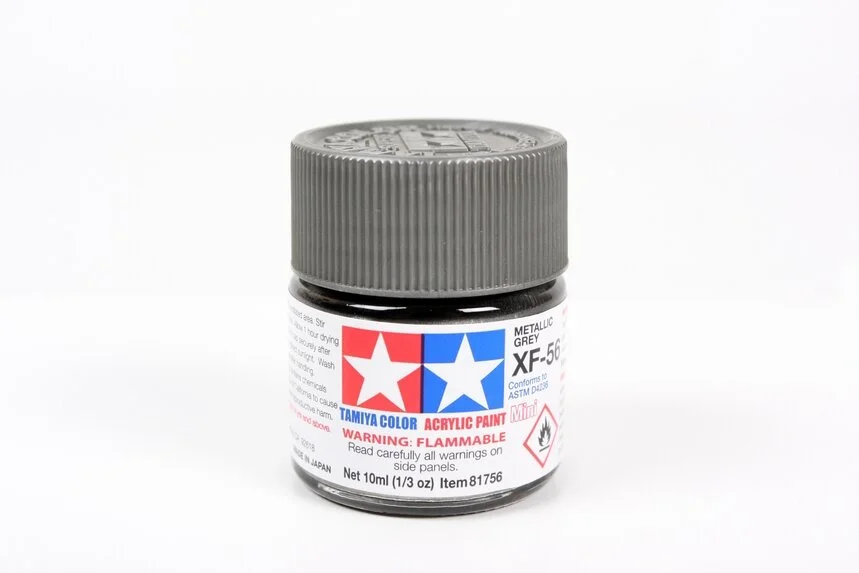 Tamiya 10ml-1/3oz Acrylic Mini XF-56 Matte Metallic Grey #81756