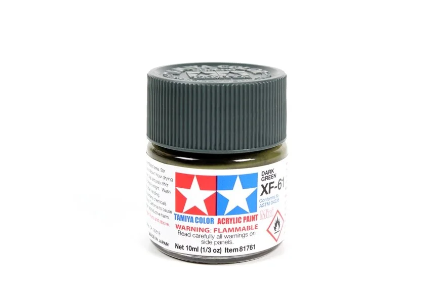 Tamiya 10ml-1/3oz Acrylic Mini XF-61 Matte Dark Green #81761