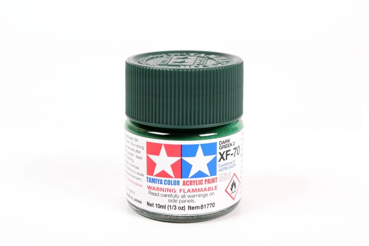 Tamiya 10ml-1/3oz Acrylic Mini XF-70 Dark Green 2 (IJN) #81770