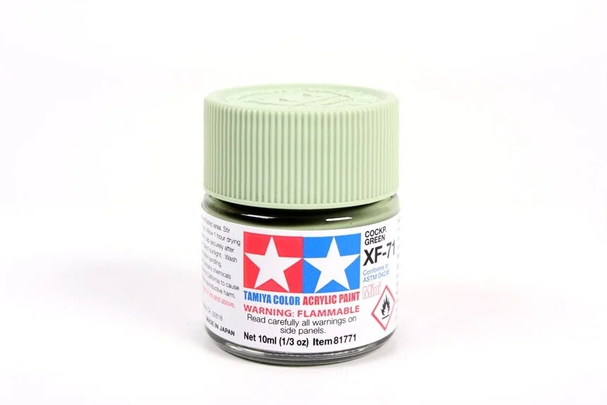 Tamiya 10ml-1/3oz Acrylic Mini XF-71 Matte Cockpit Green (IJN) #81771