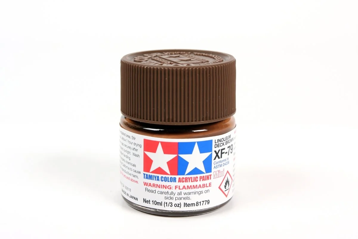 Tamiya 10ml-1/3oz Acrylic Mini XF-79 Linoleum Deck Brown #81779