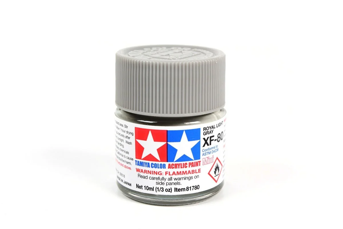 Tamiya 10ml-1/3oz Acrylic Mini XF-80 Royal Light Gray #81780