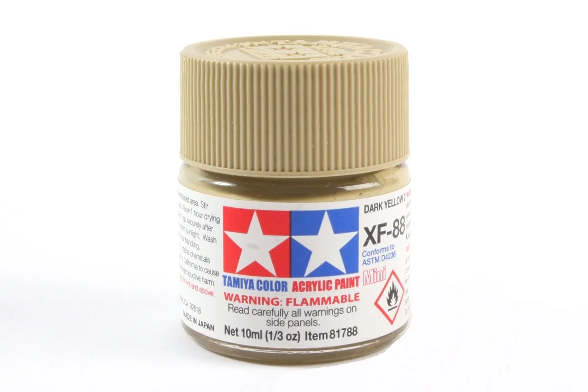 Tamiya 10ml-1/3oz Acrylic Mini XF-88 Dark Yellow 2 #81788