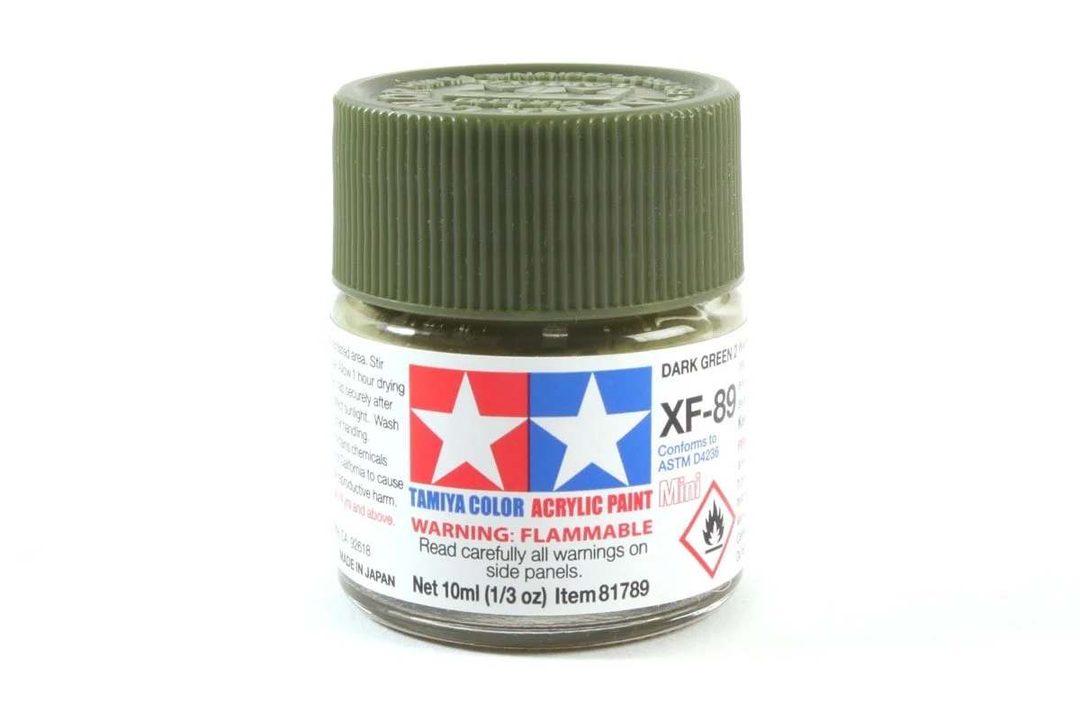 Tamiya 10ml-1/3oz Acrylic Mini XF-89 Dark Green 2 #81789
