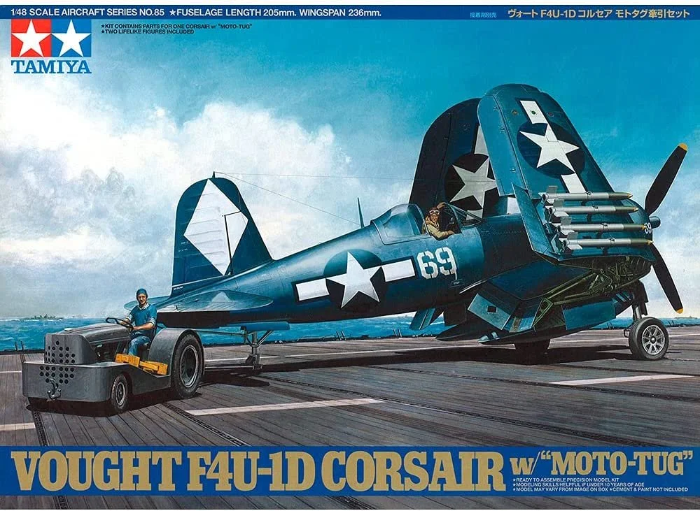 1/48 Tamiya Vought F4U-1D Corsair w Moto-Tug #61085