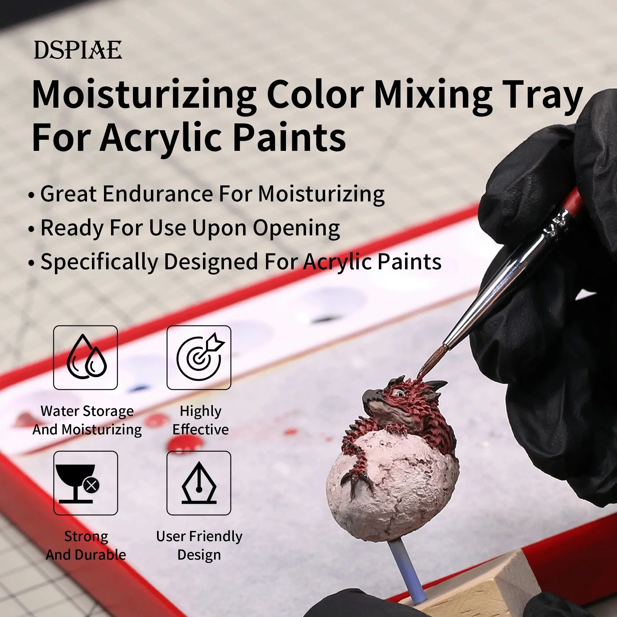 DSPIAE DSP-MP-01-PRO Moisturizing Color Mixing Box for Acrylic Paints