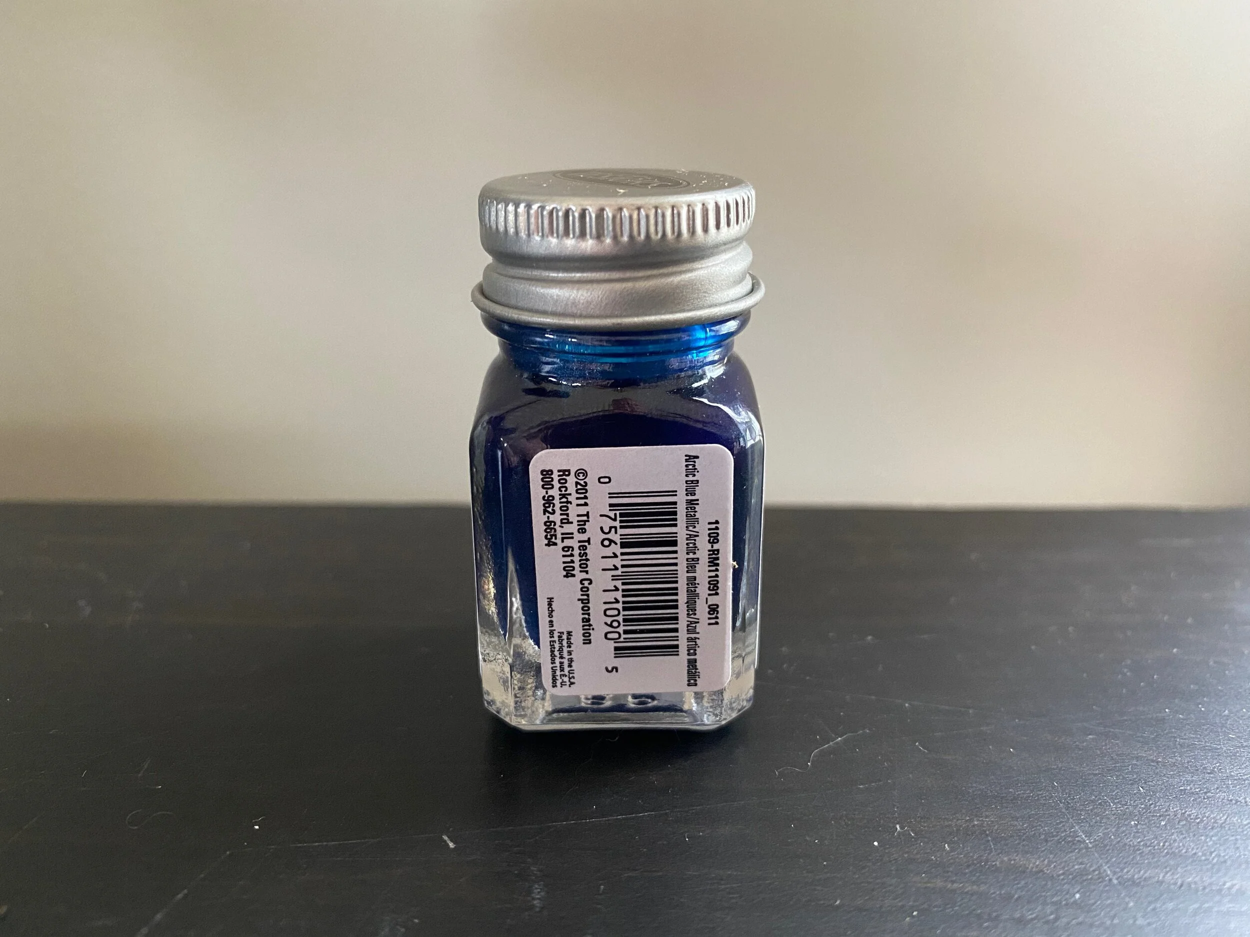 Testors Enamel 1/4oz-Arctic Blue Metallic #1109
