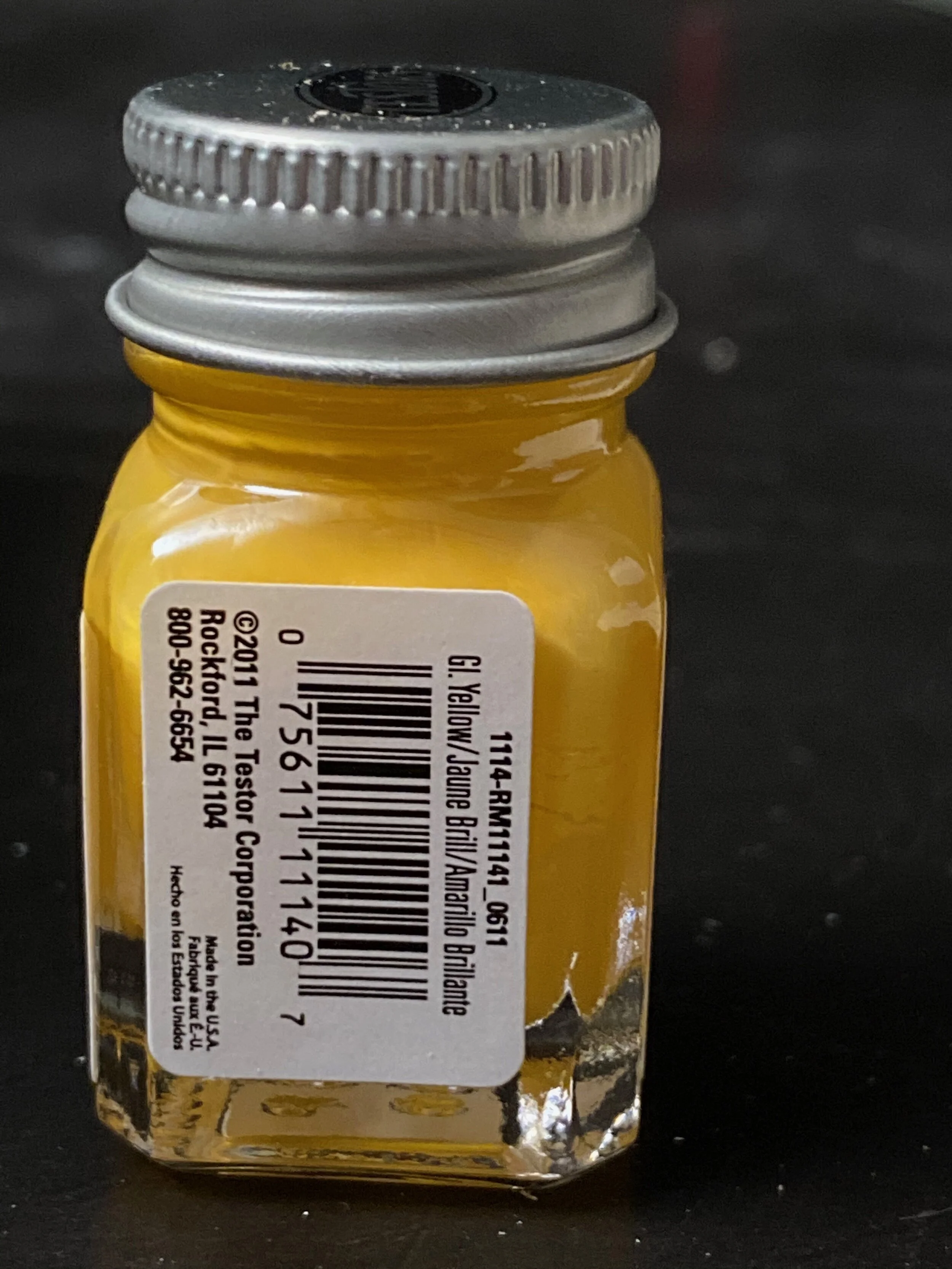 Testors Enamel 1/4oz-Gloss Yellow #1114