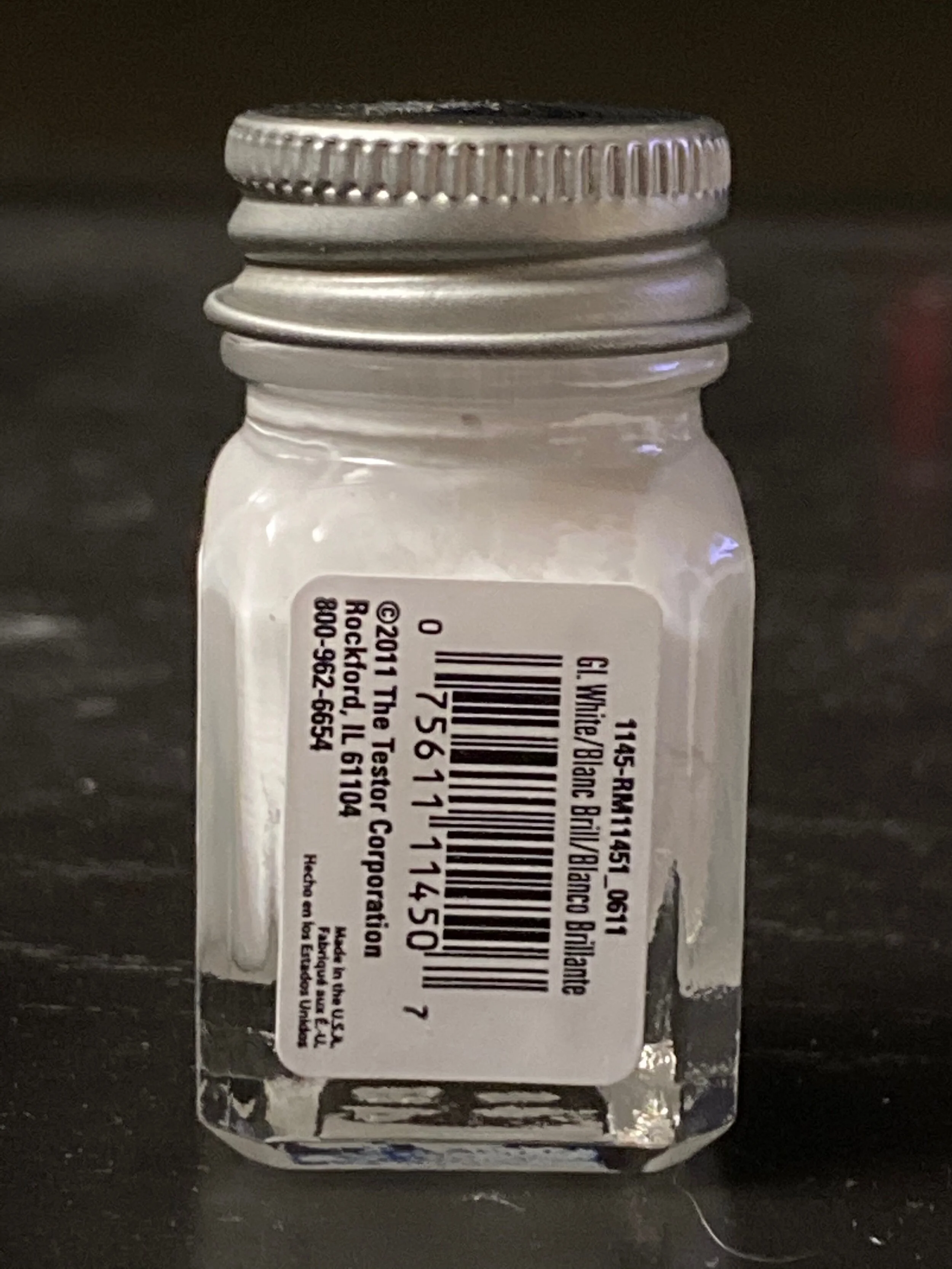 Testors Enamel 1/4oz-Gloss White #1145