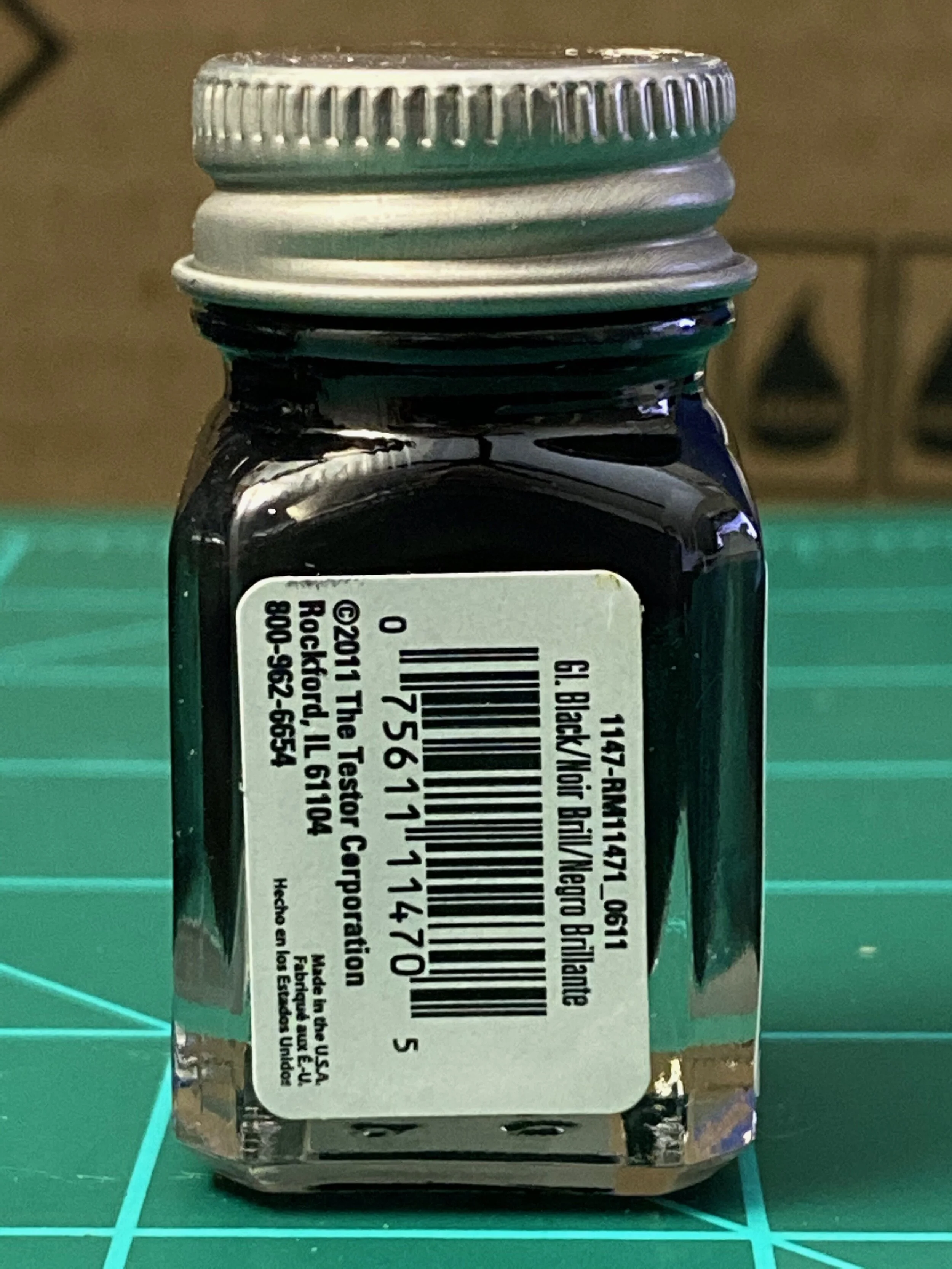 Testors Enamel 1/4oz-Gloss Black #1147