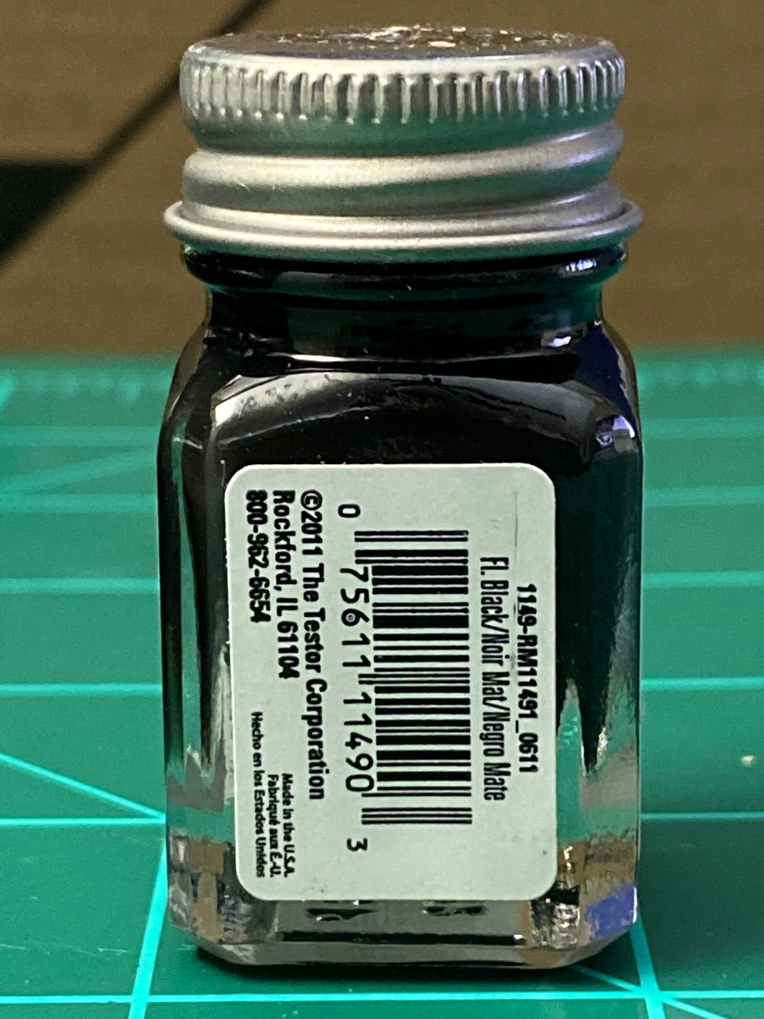Testors Enamel 1/4oz-Flat Black #1149