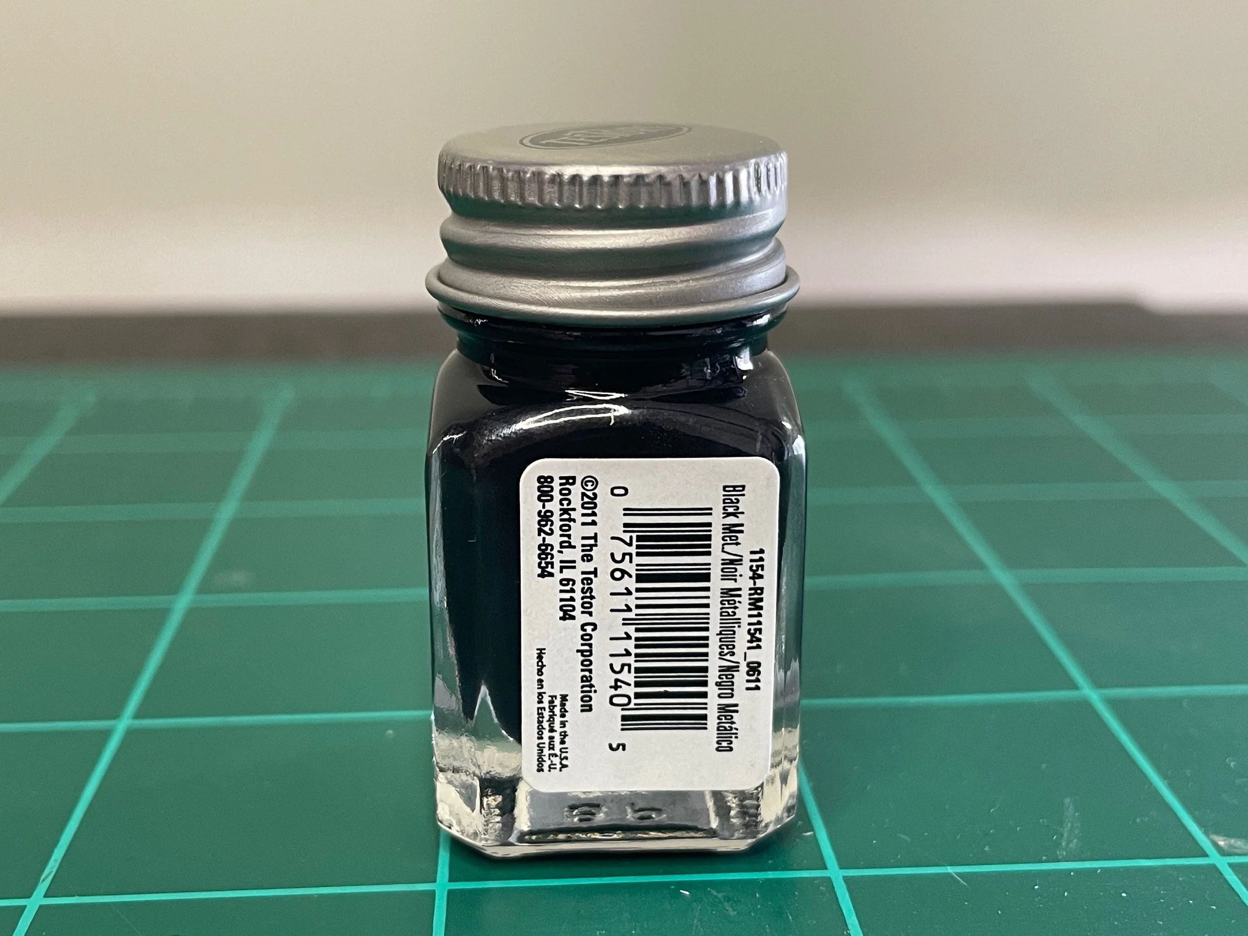 Testors Enamel 1/4oz-Black Metallic #1154