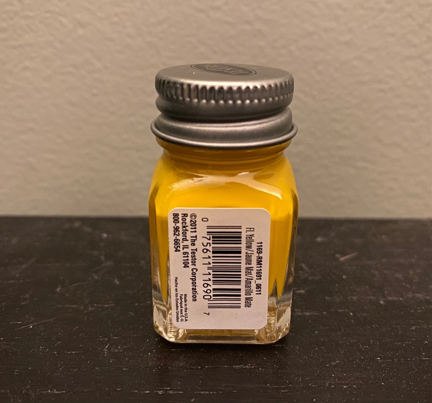 Testors Enamel 1/4oz-Flat Yellow #1169