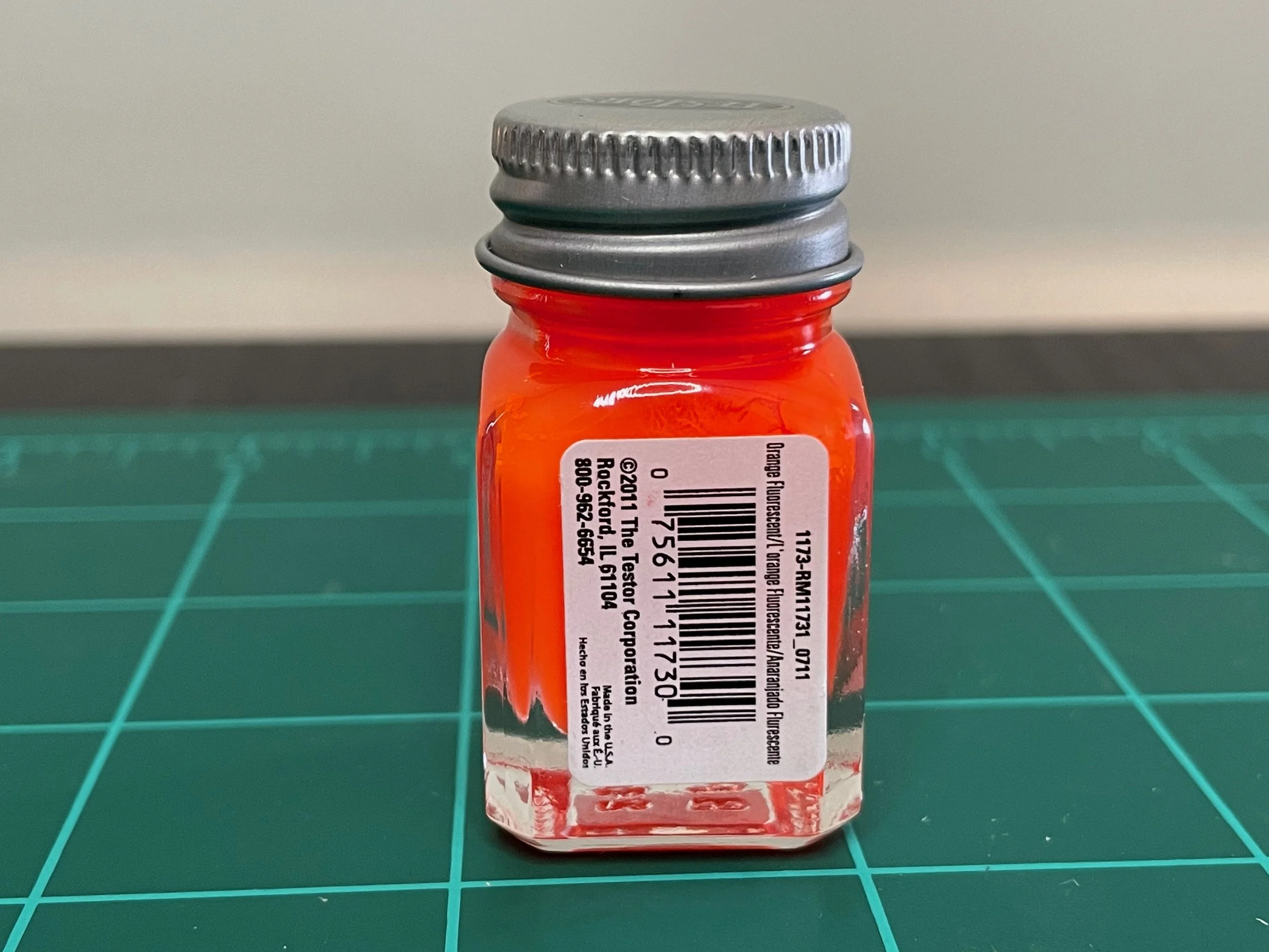 Testors Enamel 1/4oz-Fluorescent Orange #1173