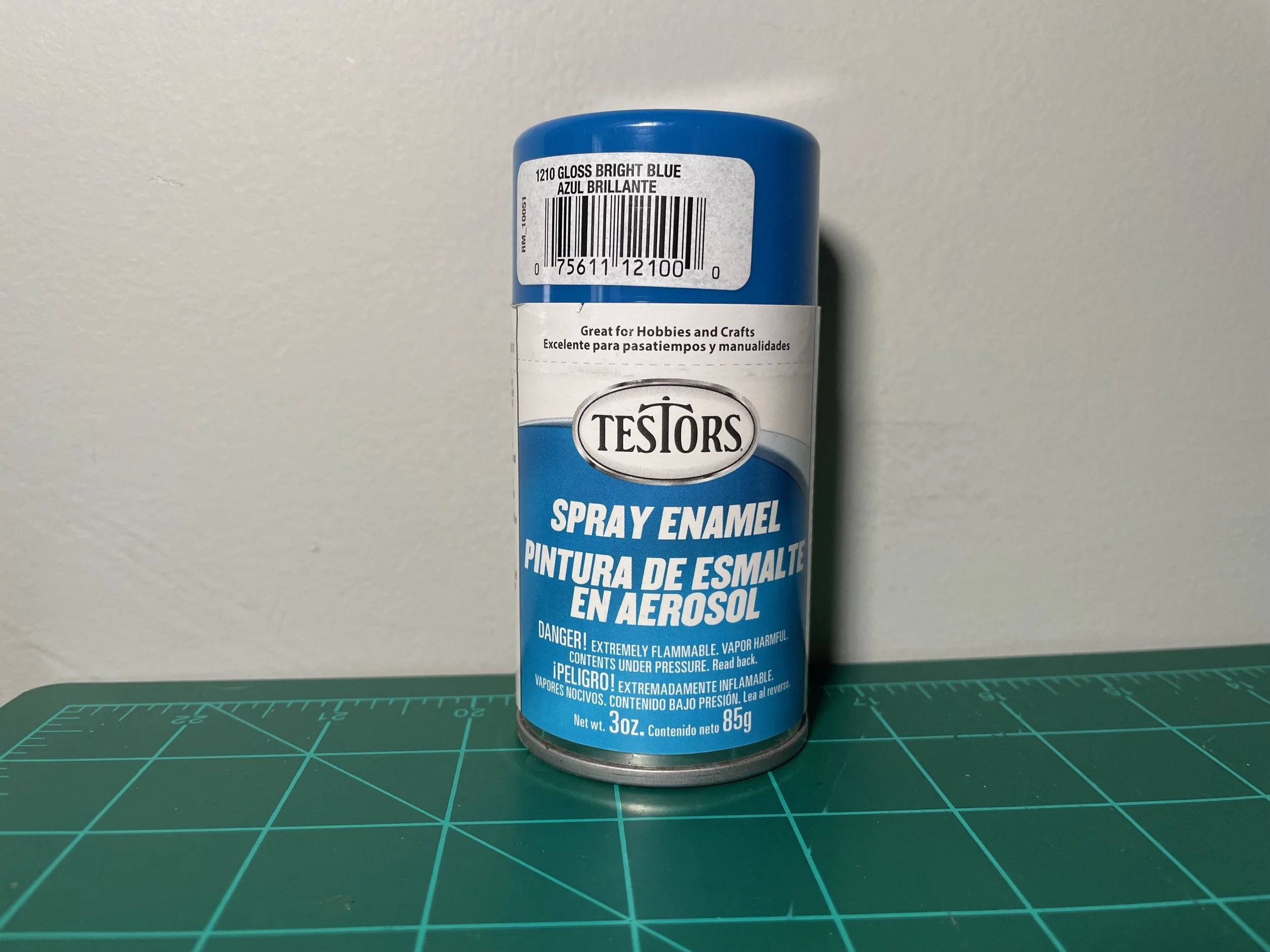 Testors Enamel 3oz.-Spray Enamel Gloss Bright Blue #1210T