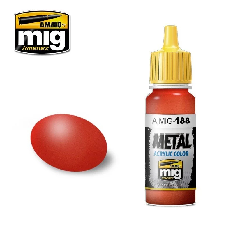 AMMO Metal Color ACRYLIC COLOR 17mL METALLIC Red #A.MIG-0188