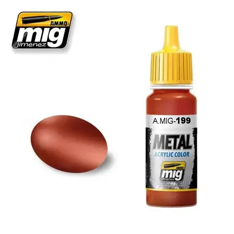 AMMO Metal Color ACRYLIC COLOR 17mL METALLIC Copper #A.MIG-0199