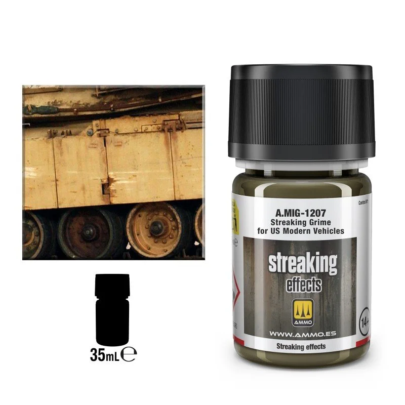 AMMO Streaking Effects 35mL Streaking Grime for US Modern Vehicles #A.MIG-1207