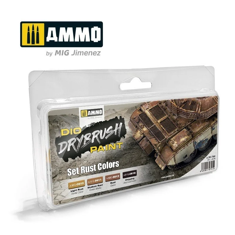 AMMO 40mL Drybrush Set Rust Colors #MIG-7302
