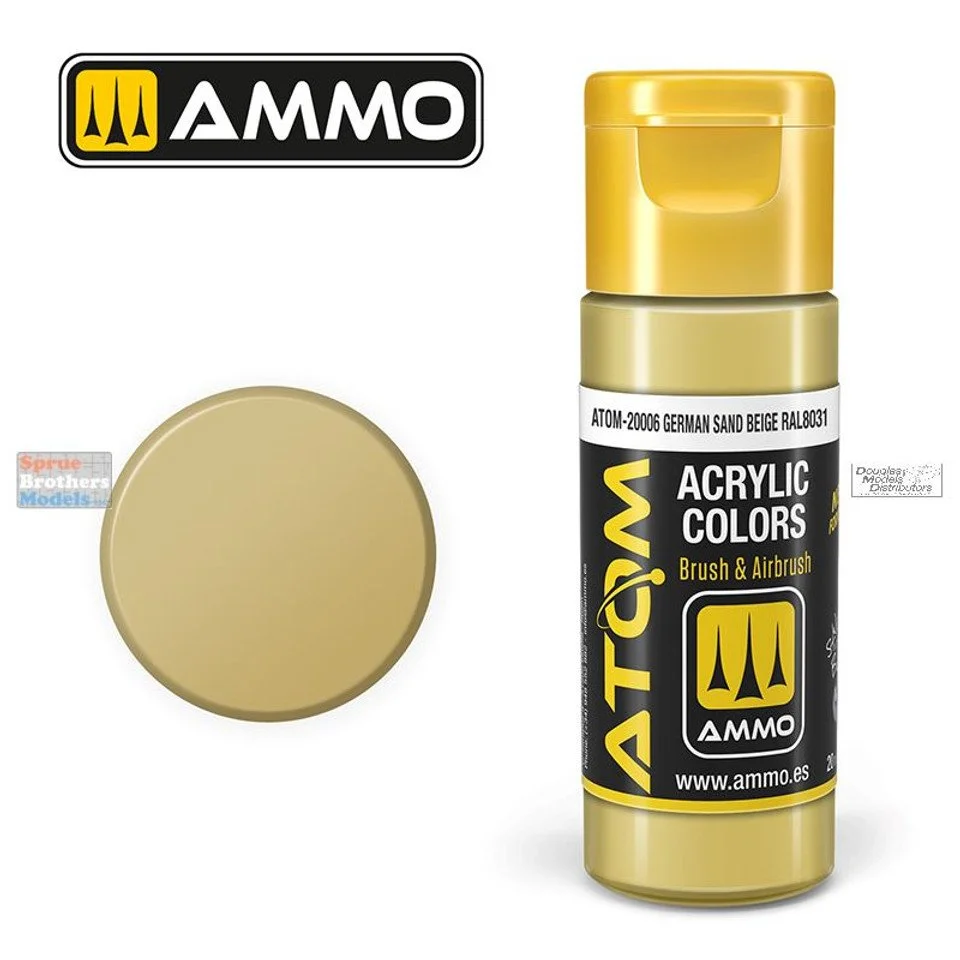 AMMO ATOM ACRYLIC COLOR 20mL German Sand Beige RAL8031 (FS33440) #ATOM-20006