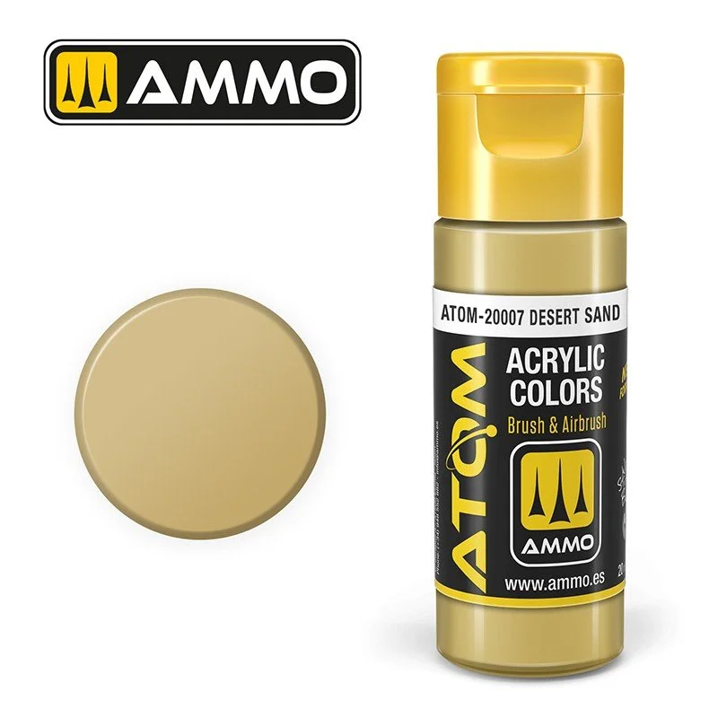 AMMO ATOM ACRYLIC COLOR 20mL Desert Sand (FS27043) #ATOM-20007