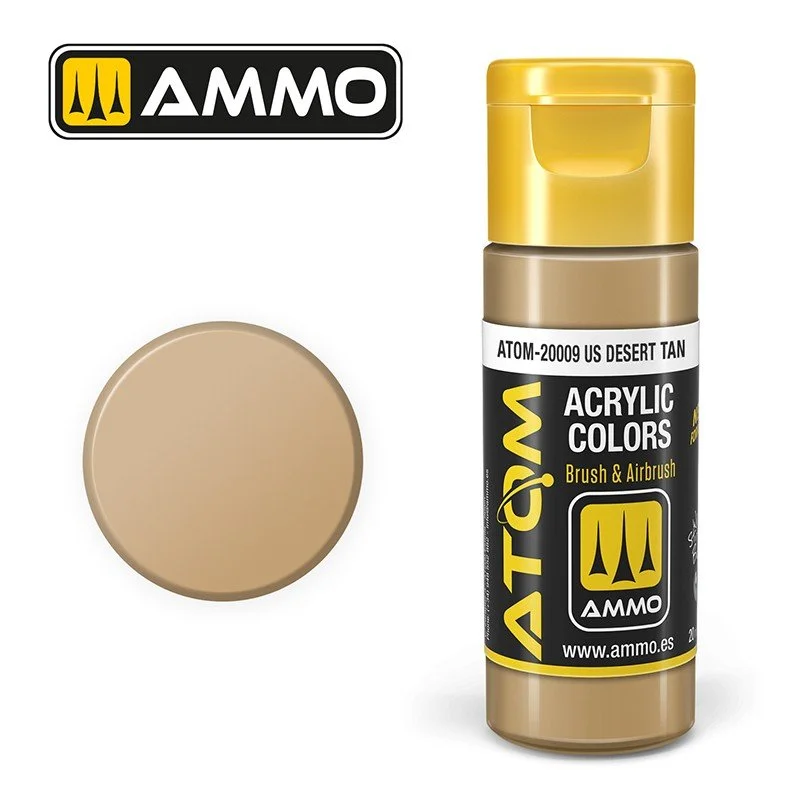 AMMO ATOM ACRYLIC COLOR 20mL US Desert Tan (FS33446) #ATOM-20009