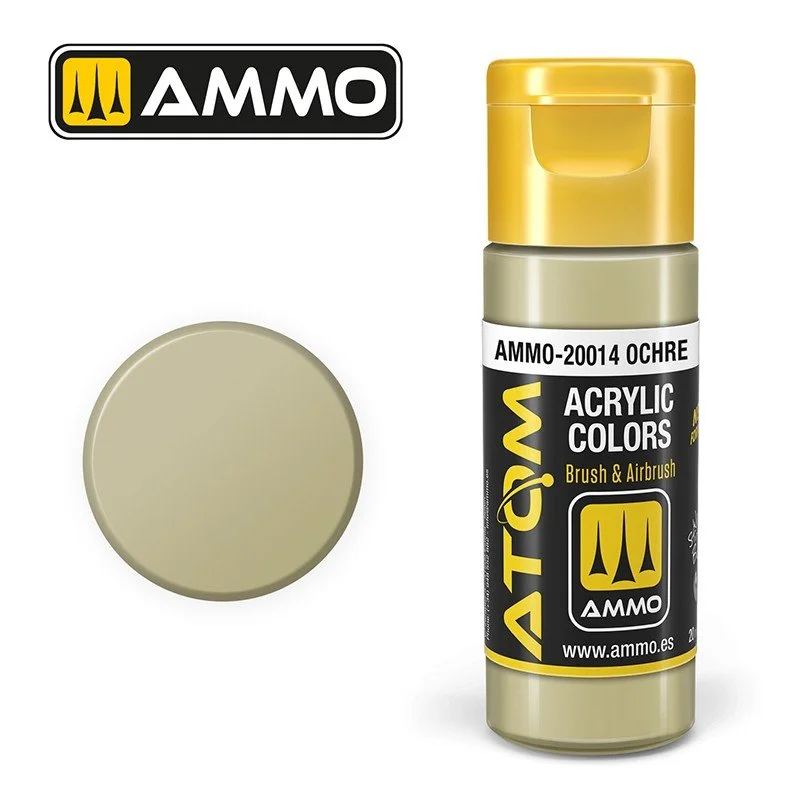 AMMO ATOM ACRYLIC COLOR 20mL Ochre (FS33793) #ATOM-20014