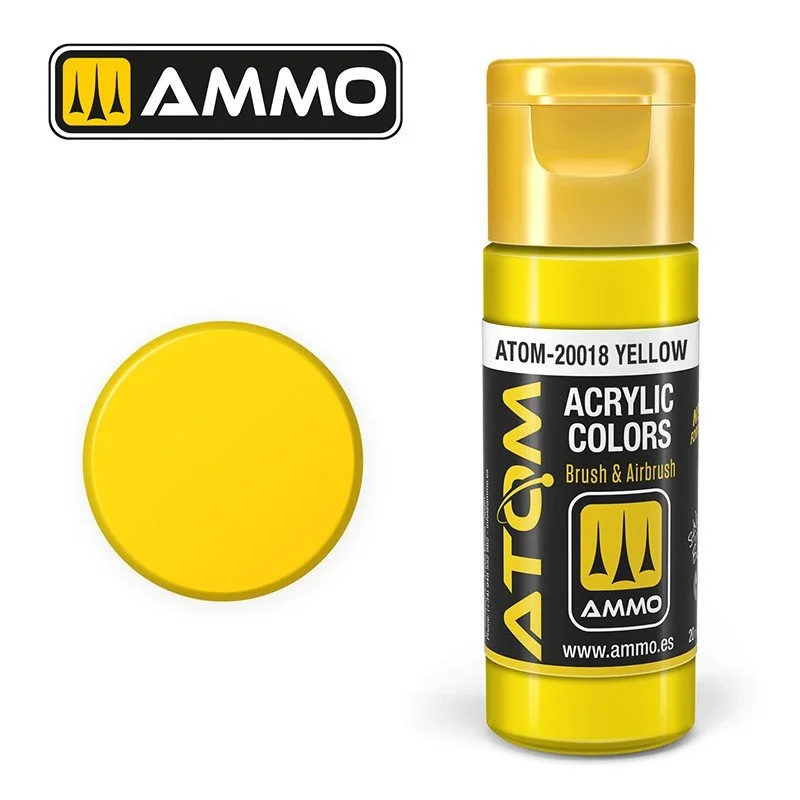 AMMO ATOM ACRYLIC COLOR 20mL Yellow (FS33591) #ATOM-20018
