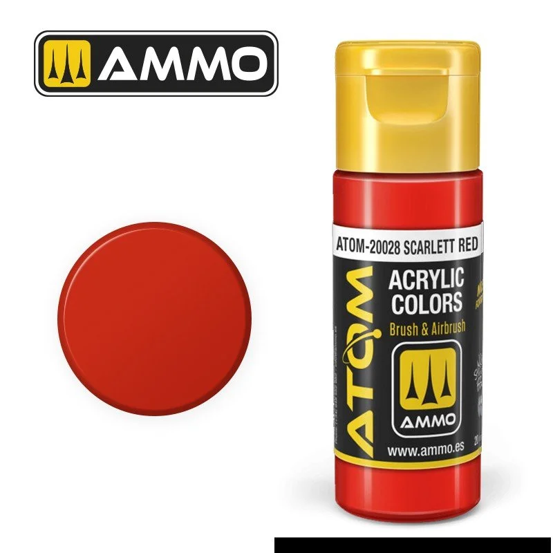 AMMO ATOM ACRYLIC COLOR 20mL Scarlet Red FS12197 (FS12197) #ATOM-20028