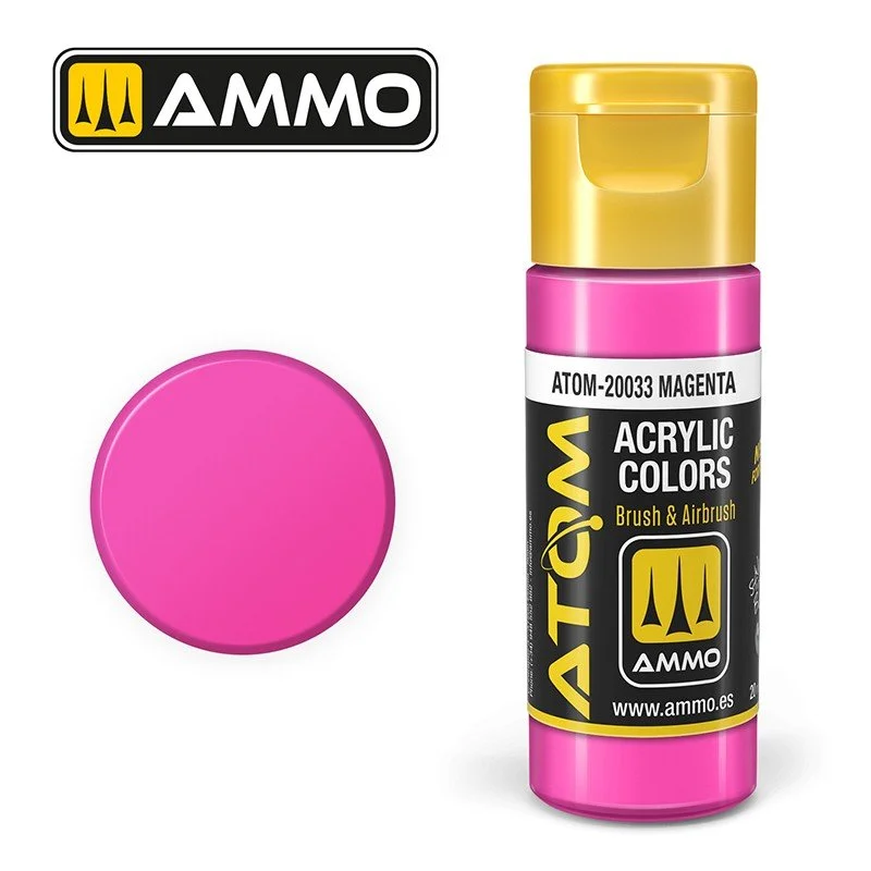 AMMO ATOM ACRYLIC COLOR 20mL Magenta  #ATOM-20033